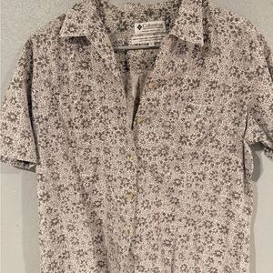 Columbia Floral Short Sleeve Button Up Shirt Women’s Large